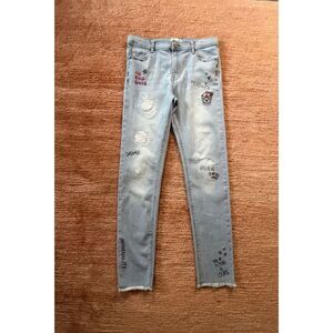 Ordache Embroidered Skinny Jeans Size 16 Fits S High Rise Stretch